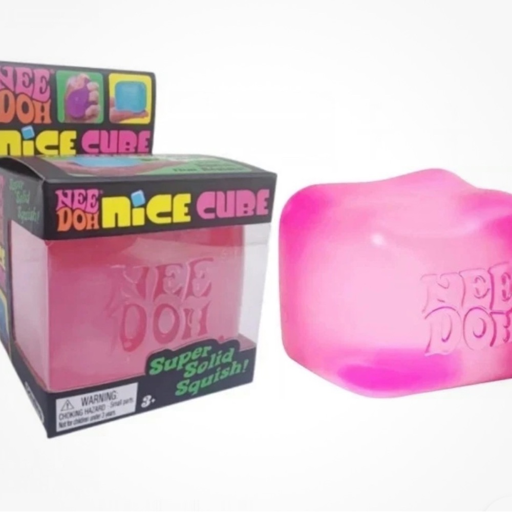 Nee Doh Nice Cube Pink Super Solid Squish - NeeDoh